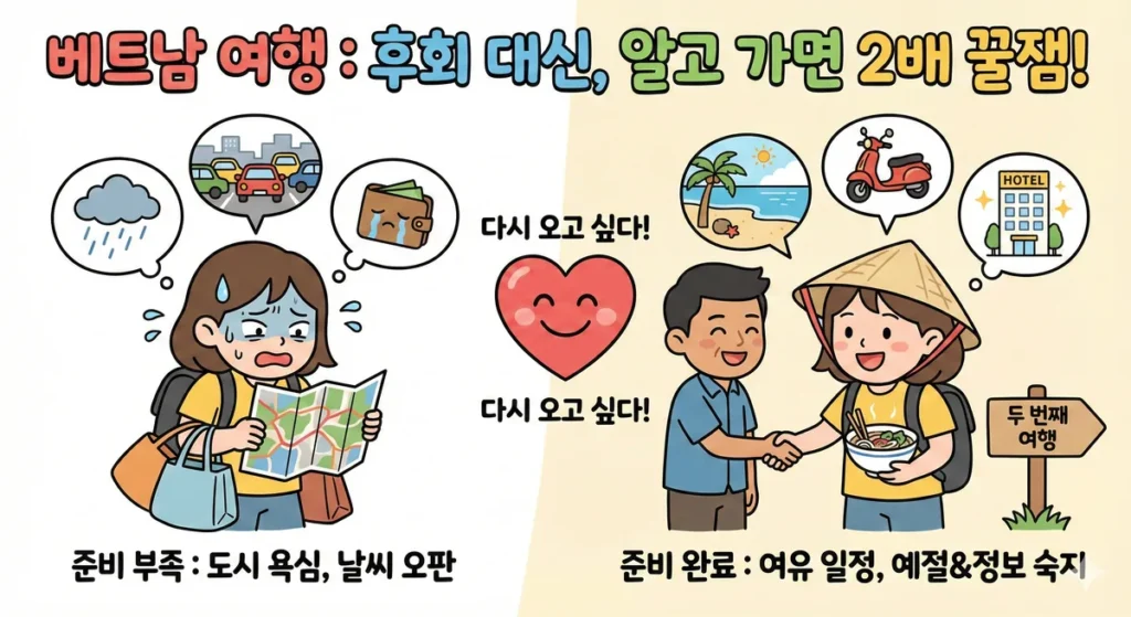 베트남 여행 후회에서 꿀잼으로 변하는 이미지