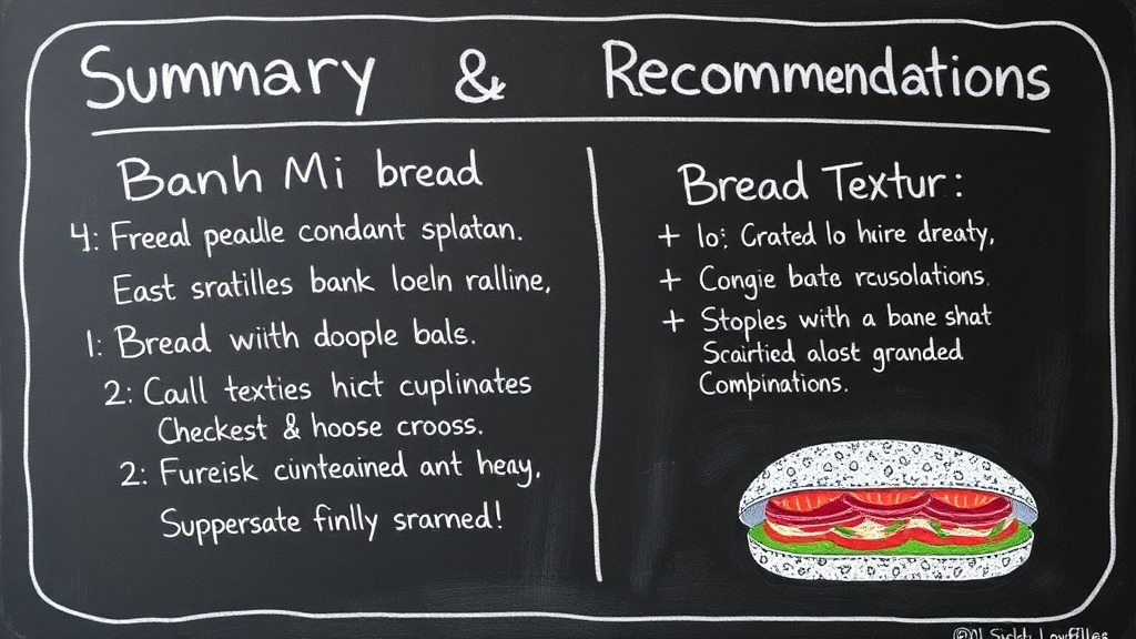Summary and Recommendations for Banh Mi Bread Texture and Filling Combinations
